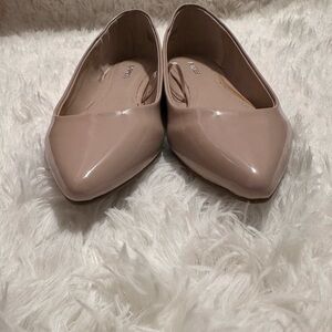 Express Beige Patent Leather Flats